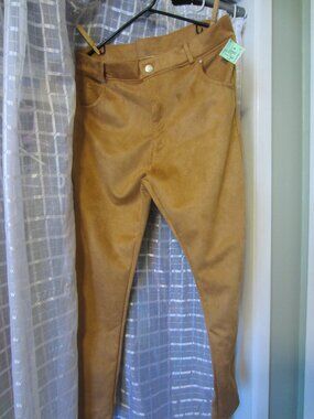 NWT/NYC 1X Jean/Leggings - Light Brown - Soft Polyester ~ Brand New!